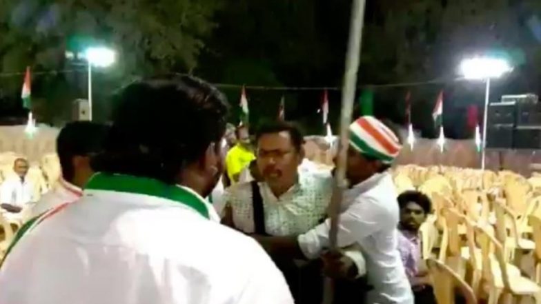 Lok Sabha Elections 2019: Congress Workers Attack Photojournalist for Clicking Pictures of Empty Chairs at Rally in Tamil Nadu&rsquo;s Virudhunagar; Watch Video