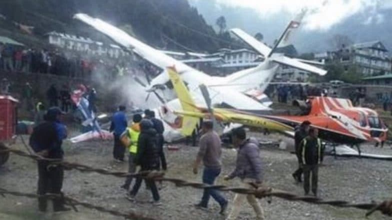 Summit Air Flight Crash: Two Killed, Five Injured After Aircraft Collided With Parked Chopper at TenzingтАУHillary Airport in Nepal Summit Air Flight Crash: Two Killed, Five Injured After Aircraft Collided With Parked Chopper at TenzingтАУHillary Airport in Nepal