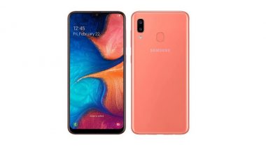Samsung Galaxy A20 Smartphone With Dual Rear Camera Launch; Priced in India at Rs 12,490