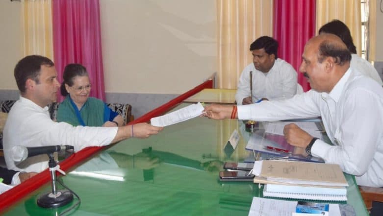 Lok Sabha Elections 2019: Rahul Gandhi Files Nomination for Amethi; Dares Narendra Modi for Debate on Rafale Issue Lok Sabha Elections 2019: Rahul Gandhi Files Nomination for Amethi; Dares Narendra Modi for Debate on Rafale Issue