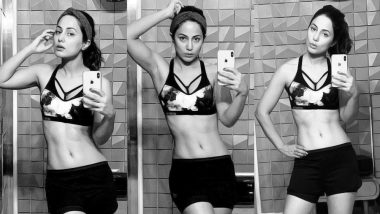 Hina Khan Flaunts Her Drool-Worthy Abs After Sweating It Out in the Gym – View Pic