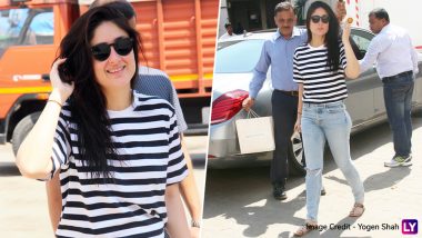 Kareena Kapoor Khan Keeps it Basic in Black n White Striped Tee and Yet Manages To Look So Glamorous! (View Pics)