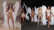 Kim Kardashian West Shares A Picture Sporting A Gorgeous White Victoria's Secret Lingerie Along With Angel Wings And It's Everything!