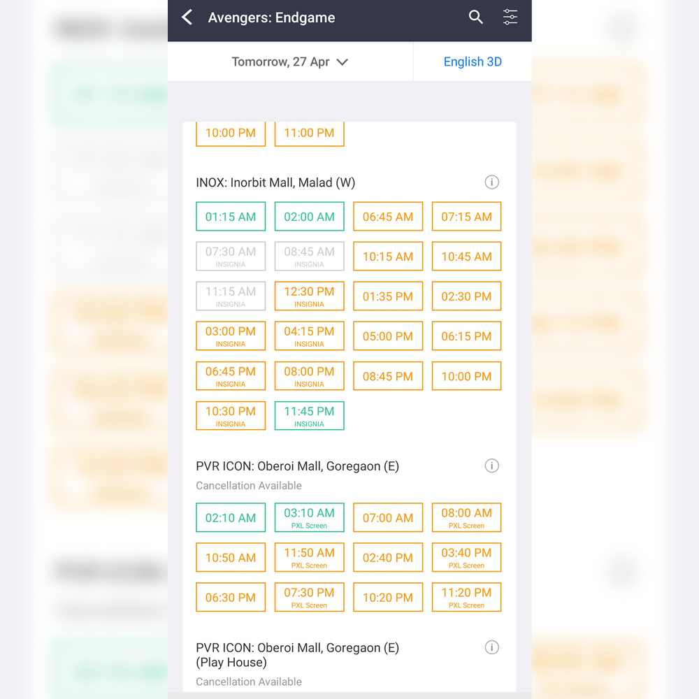 Avengers: Endgame Ticket Booking 24x7 in Mumbai and Delhi 