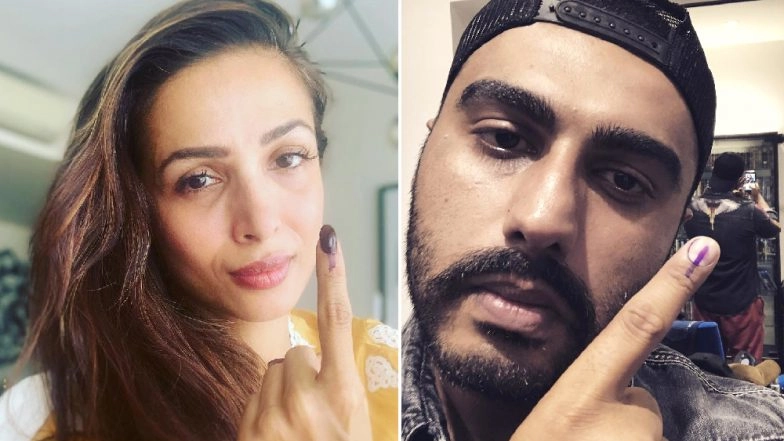 2019 Lok Sabha Elections: Lovebirds Malaika Arora and Arjun Kapoor Cast Their Votes in Mumbai (See Pics)