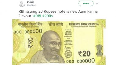 New Rs 20 Note Funny Memes: From Aam Panna to Haldiram, Twitterati Get Innovative in Their Reactions to RBI's Latest Introduction!