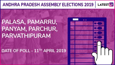 Palasa, Pamarru, Panyam, Parchur, Parvathipuram Assembly Elections 2019: Candidates, Poll Dates, Results of Andhra Pradesh Vidhan Sabha Seats