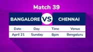RCB vs CSK, IPL 2019 Match 39 Preview: Chennai Super Kings Aim to Oust Royal Challengers Bangalore