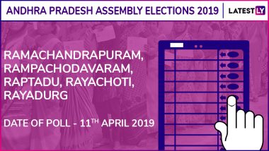 Ramachandrapuram, Rampachodavaram, Raptadu, Rayachoti, Rayadurg Assembly Elections 2019 Results: Candidates, Names of Winning MLAs of Andhra Pradesh Vidhan Sabha Seats