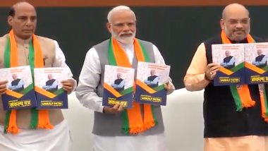 BJP Manisfesto For Lok Sabha Elections 2019 Released: Sankalp Patra Unveiled by PM Narendra Modi, Rajnath Singh and Amit Shah