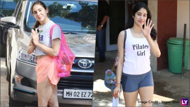Sara Ali Khan and Janhvi Kapoor Display Glowing Skin and Gorgeous Long Legs in Their Gym Outings (View Pics)