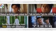 Shah Rukh Khan Dialogues Are a Big Hit This Lok Sabha Elections 2019 Season! Check Out How Govt Takes &lsquo;Devdas&rsquo; Route to Promote Voting