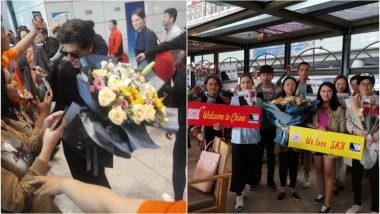 Shah Rukh Khan Receives Loud Cheers from Fans on his Arrival in China, Says He's All 'Red' With the Warm Welcome (Watch Videos)