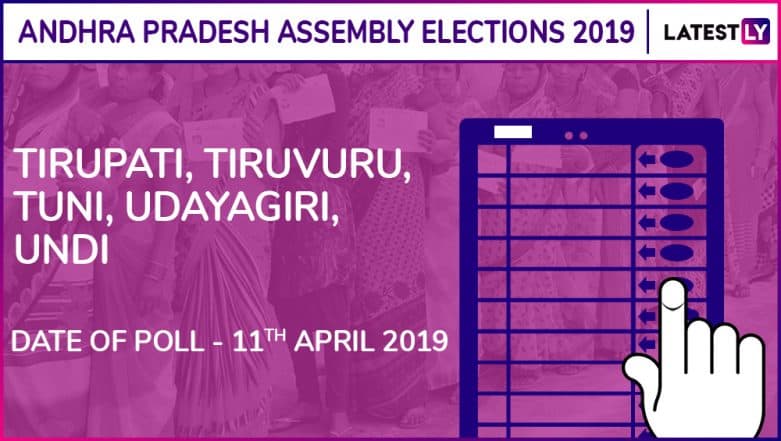 Tirupati, Tiruvuru, Tuni, Udayagiri, Undi Assembly Elections 2019 Results: Candidates, Names of Winning MLAs of Andhra Pradesh Vidhan Sabha Seats Tirupati, Tiruvuru, Tuni, Udayagiri, Undi Assembly Elections 2019 Results: Candidates, Names of Winning MLAs of Andhra Pradesh Vidhan Sabha Seats