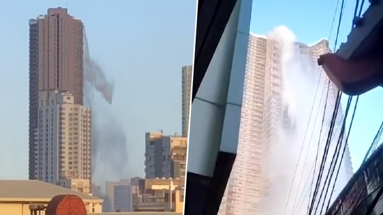 Philippines Earthquake Causes Water From Skyscraper's Swimming Pool to Fall Down, Horrifying Video Goes Viral