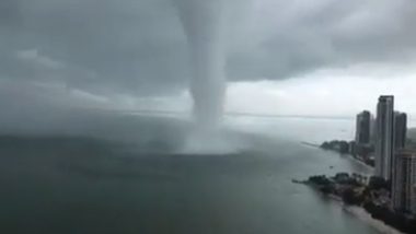 Massive Waterspout That Looks Straight Out of a Sci-fi Movie Spotted Near Malaysia's Penang Island (Watch Video)