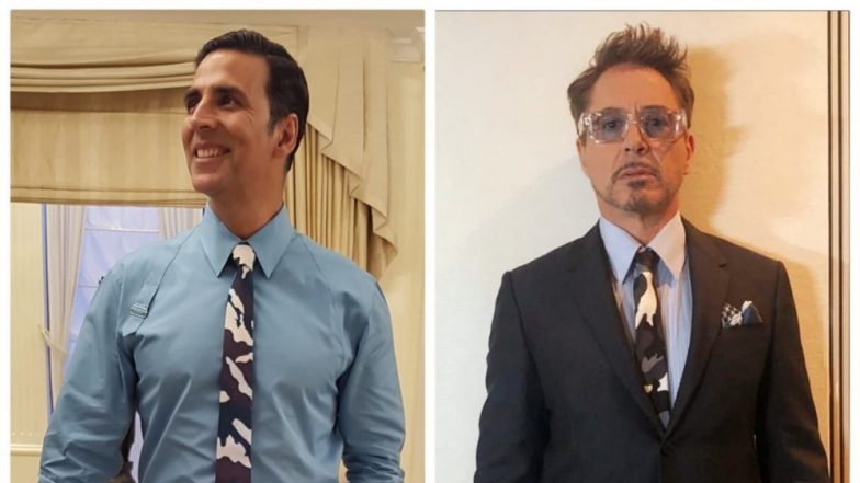 Avengers Endgame: Akshay Kumar Turns Into Iron Man Fanboy as He Matches His Givenchy Tie With Robert Downey Jr