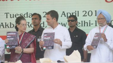 Congress Manifesto For Lok Sabha Elections 2019 List of Promises: NYAY, Farmers, GST 2.0, Jobs, Women Reservation, Kashmir; Highlights And Full Text of Party's Vision Document
