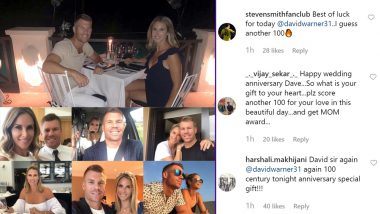 It’s David and Candice Warner’s 4th Marriage Anniversary, and Fans Want Aussie Batsman to Hit a Hundred in DC vs SRH IPL 2019 Match on the Special Day