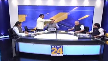 Congress Leader Alok Sharma Assaults BJP Spokesperson KK Sharma, News24 Anchor on Live TV
