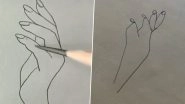 &lsquo;Simple&rsquo; Sketch of Woman&rsquo;s Hand Goes Viral and Twitterati Are Having a Tough Time Attempting to Draw It (Watch Video)