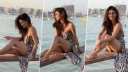 Mouni Roy Showcases Her Toned Frame in This Leopard Print Strapless Dress (View Pics)