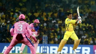 MS Dhoni, Imran Tahir & Other CSK Players Bond With Rajasthan Royals Team Post Winning Their IPL 2019 Clash by 8 Runs (See Pics and Video)
