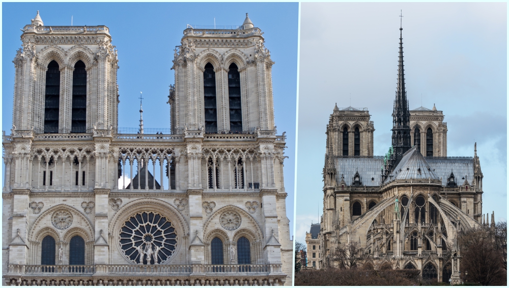 Notre Dame Cathedral in Paris from two angles | Notre Dame Cathedral ...