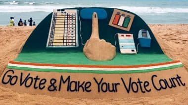 Vote for #India: Sand Artist Sudarsan Pattnaik Appeals to Vote for the Largest Festival of Indian Democracy