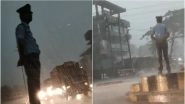 Video of Assam Traffic Police Mithus Das Braving Heavy Rain and Storm During Duty Goes Viral