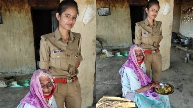 Uttar Pradesh Police Constable Comforts And Feeds Old Destitute Woman, Receives Letter From DGP Praising Her Deeds