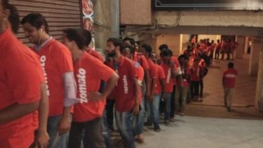 Best Biryani in Hyderabad is Served Here! Viral Picture of Zomato's Delivery Boys Waiting in Long Line Outside Bawarchi Restaurant is a Proof