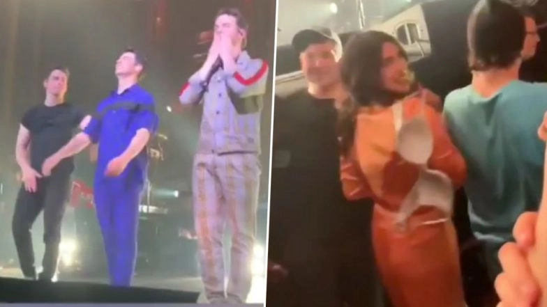 Priyanka Chopra Is Happy to Pass Along a Fan’s ‘Bra’ After She Throws It at Nick Jonas During His Recent Concert (Watch Video)
