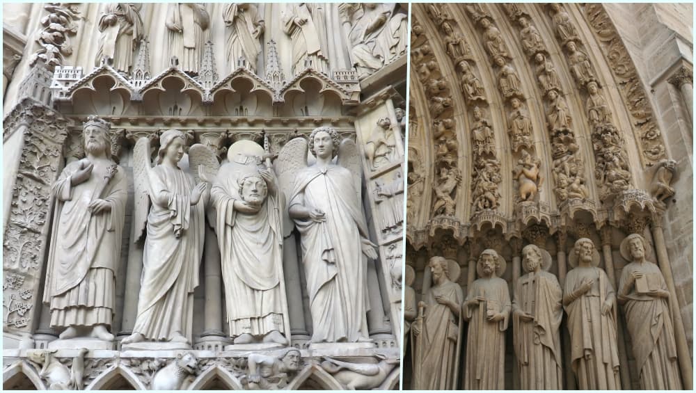 Christian saints adorn the portal of the cathedral. Christian saints adorn the portal of the cathedral.