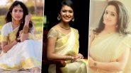 Vishu 2019 Fashion: Sai Pallavi, Priya Prakash Varrier, Kavya Madhavan &ndash; 8 Actresses Who Rocked the Kerala Kasavu Saree Look! (See Pics)