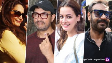 2019 Lok Sabha Elections: Madhuri Dixit, Aamir Khan, Dia Mirza, Ajay Devgn Cast Their Votes in Mumbai (See Pics)