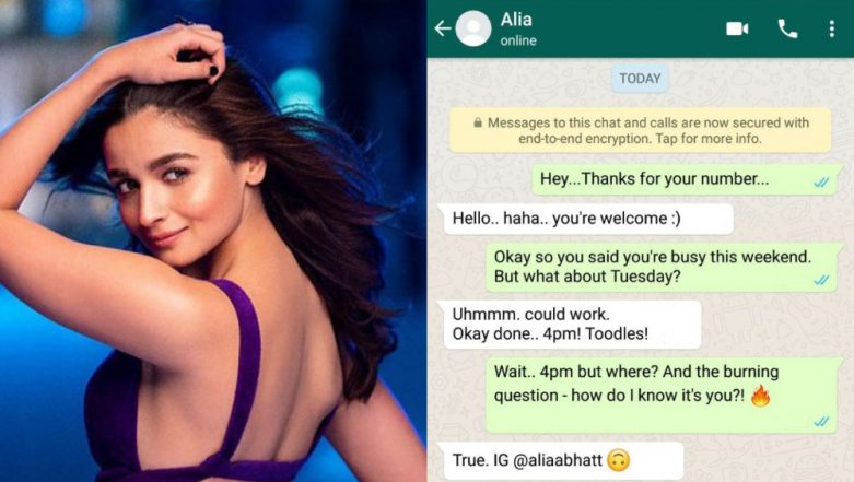 Alia Bhatt Sex Video - Tiger Shroff Leaks WhatsApp Conversation with Alia Bhatt to Announce New  Student of the Year 2 Song â€“ See Pics | ðŸŽ¥ LatestLY