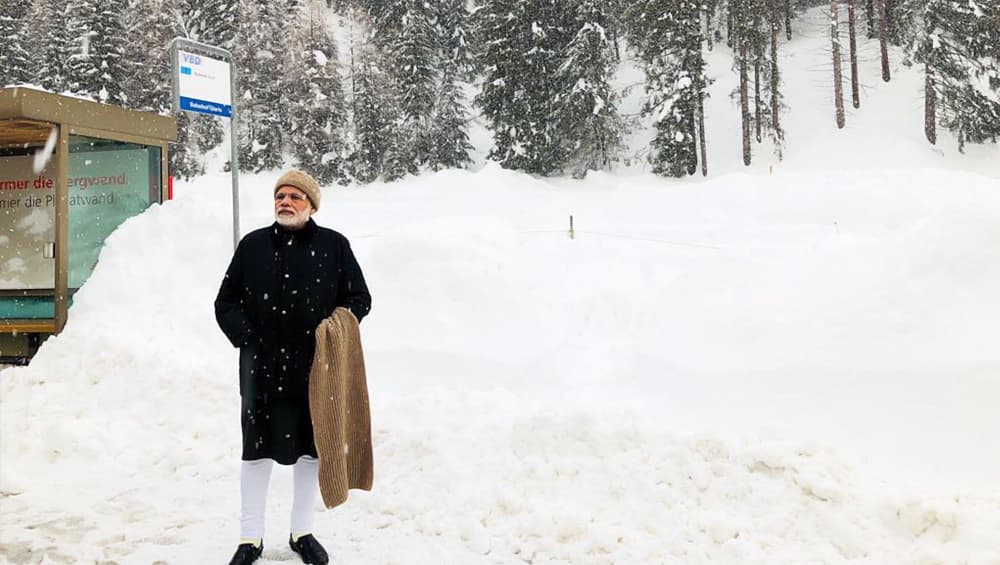 Narendra Modi in Switzerland taking part in the World Economic Forum. Narendra Modi in Switzerland taking part in the World Economic Forum.