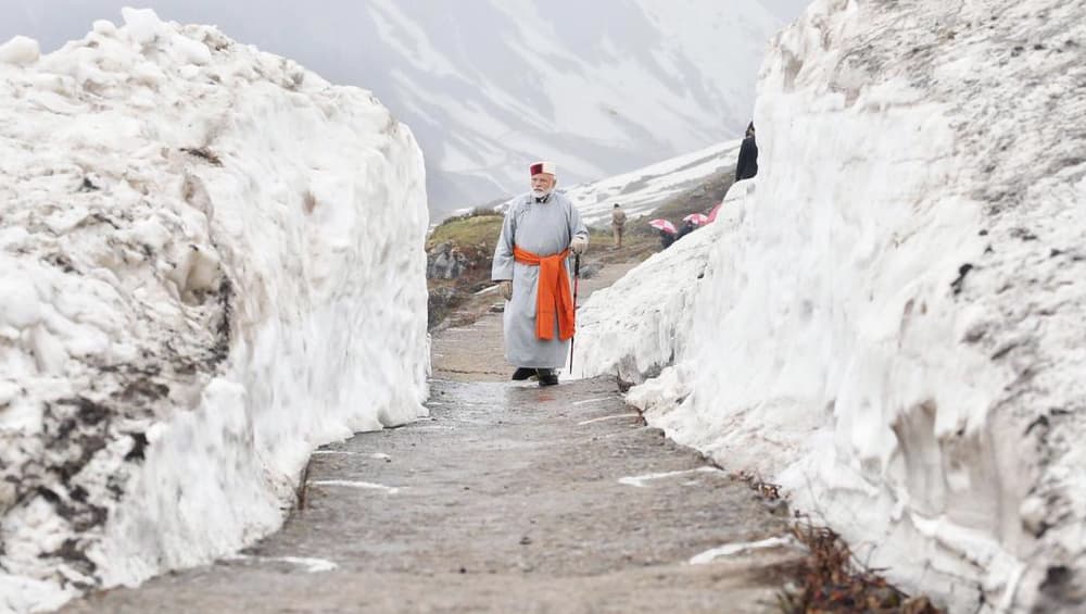Narendra Modi's winter style for his visit to Kedarnath. Narendra Modi's winter style for his visit to Kedarnath.