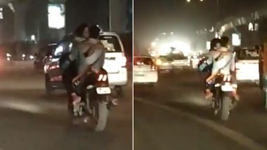 Delhi Couple Caught Making Out on Bike in Rajouri Garden; IPS Shares Video, Asks For New Traffic Regulations