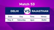 DC vs RR, IPL 2019 Match 53 Preview: Delhi Capitals Look to Seal Top Spot in Playoff Against Rajasthan Royals