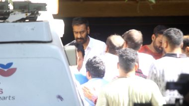 Bereaved Ajay Devgn Receives Guests Arriving to Pay Their Last Respects to Veeru Devgan at His Residence