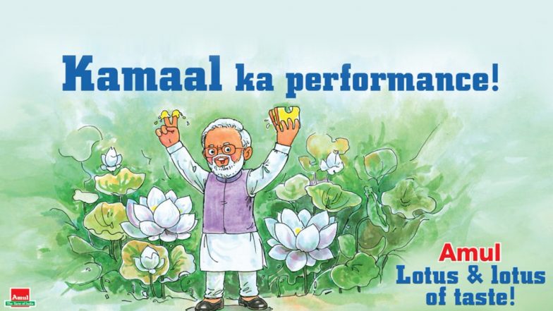 Amul Congratulates PM Narendra Modi’s ‘Kamaal Ka Performance’ in Lok Sabha Elections 2019, View Topical Ad