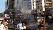 Mumbai: BEST Bus Catches Fire in Goregaon, Passengers Narrowly Escape; Watch Video