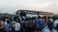 Andhra Pradesh: Volvo Bus Collides With Transport Vehicle in Kurnool; 13 Dead, Several Injured