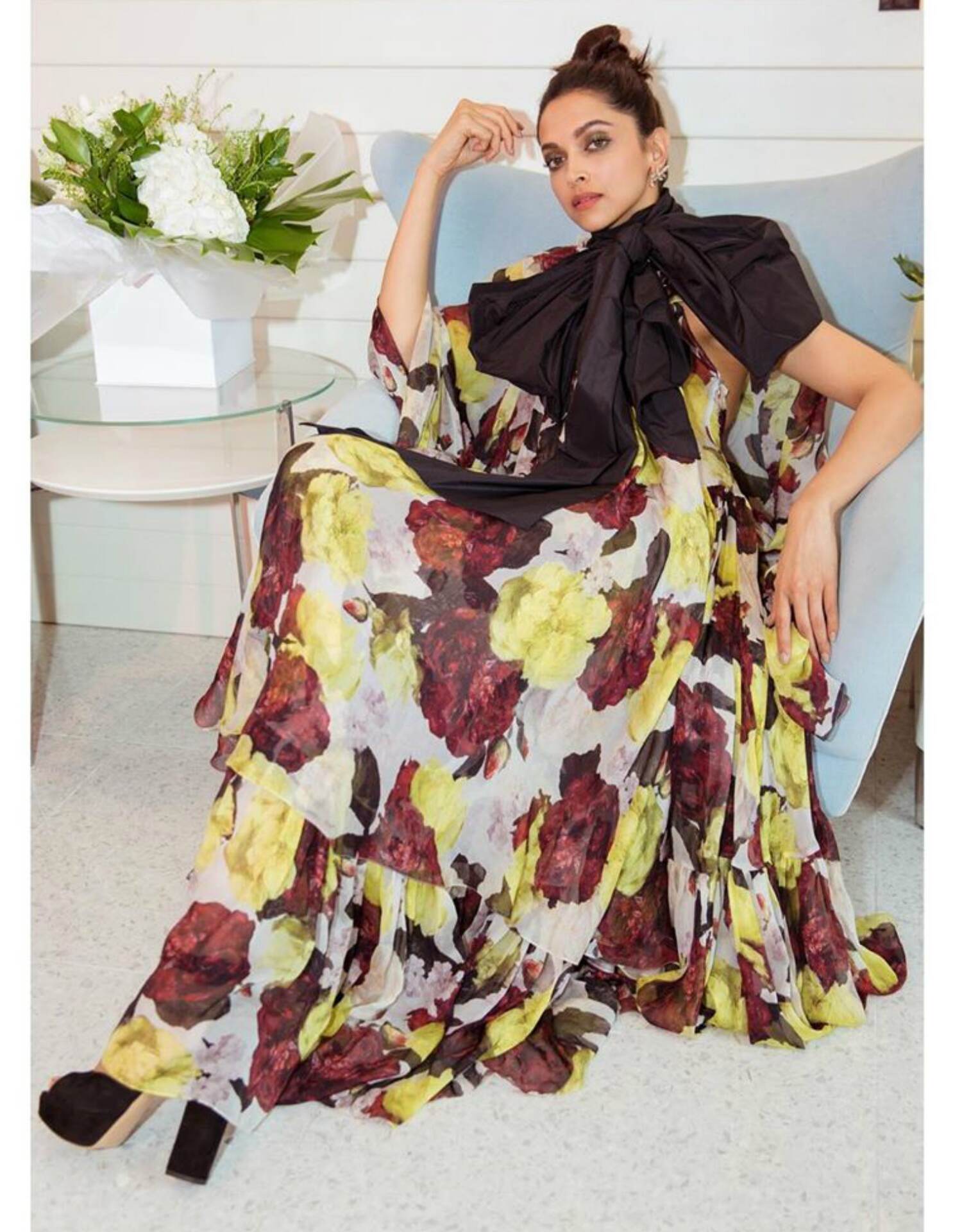 Deepika Padukone in ERDEM dress. Deepika Padukone in ERDEM dress.