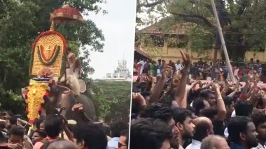 Thrissur Pooram 2019: Elephant Thechikottukavu Ramachandran Arrives at Vadakkumnathan Temple After Being Deemed Fit And Kickstarts Festivities (Pics And Videos)