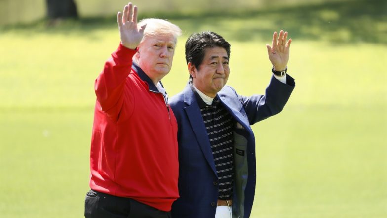 Donald Trump, Japan PM Shinzo Abe Have First Informal Chat Over Golf, Golfer Isao Aoki Also Joins; See Pics