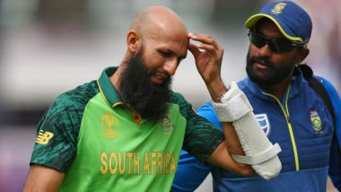 Hashim Amla Injury Update: Batsman to 'Undergo Re-Assessment Due to Sensitive Nature of Injury' After Being Hit on Helmet in ENG vs SA CWC 2019 Match!