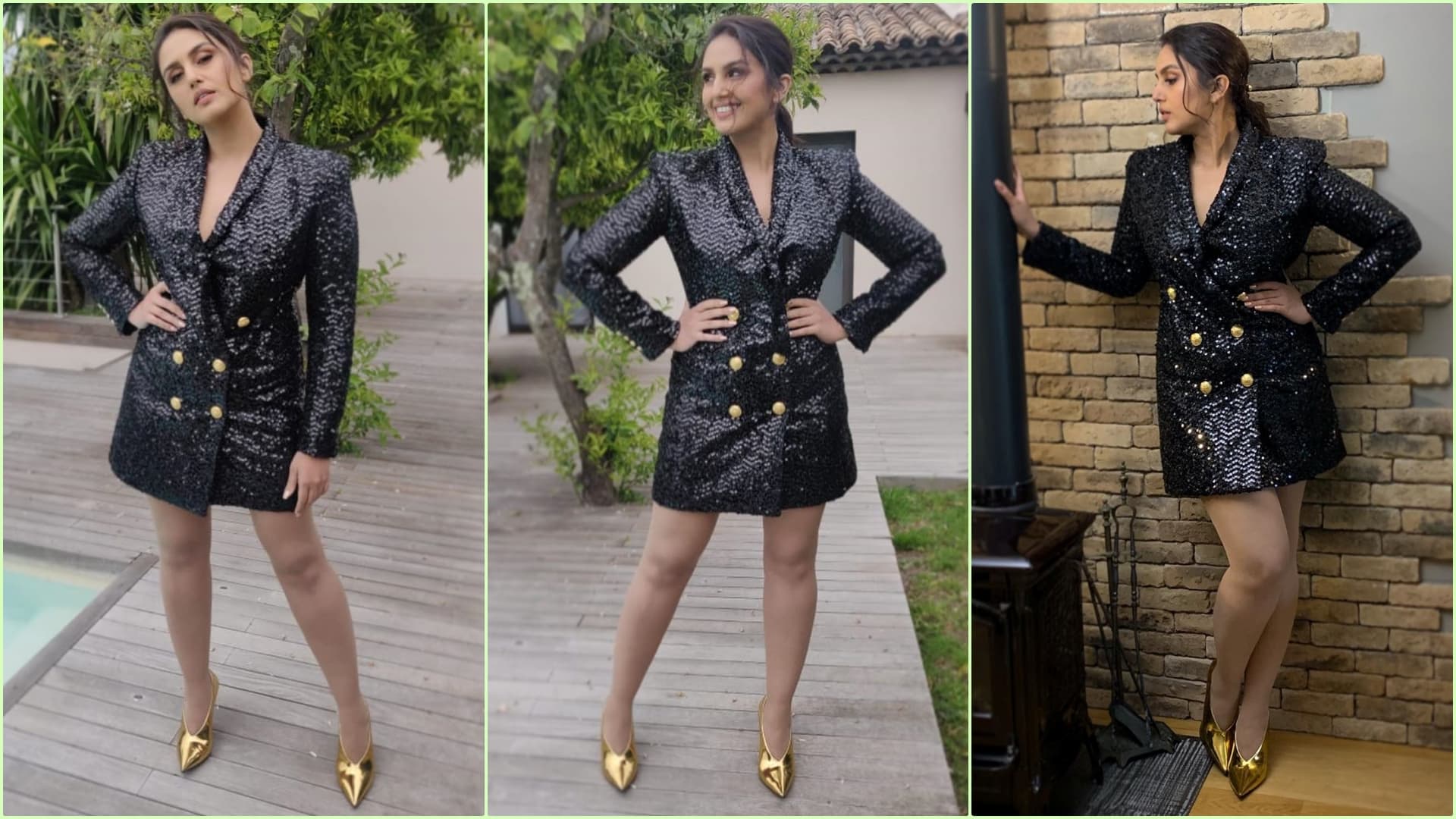 Huma Qureshi in a Blazer Dress by Balmain's Olivier Rousteing. Huma Qureshi in a Blazer Dress by Balmain's Olivier Rousteing.